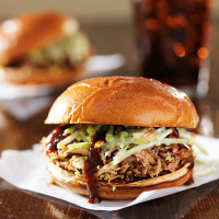 OAK SMOKED BBQ PULLED PORK SANDWICH